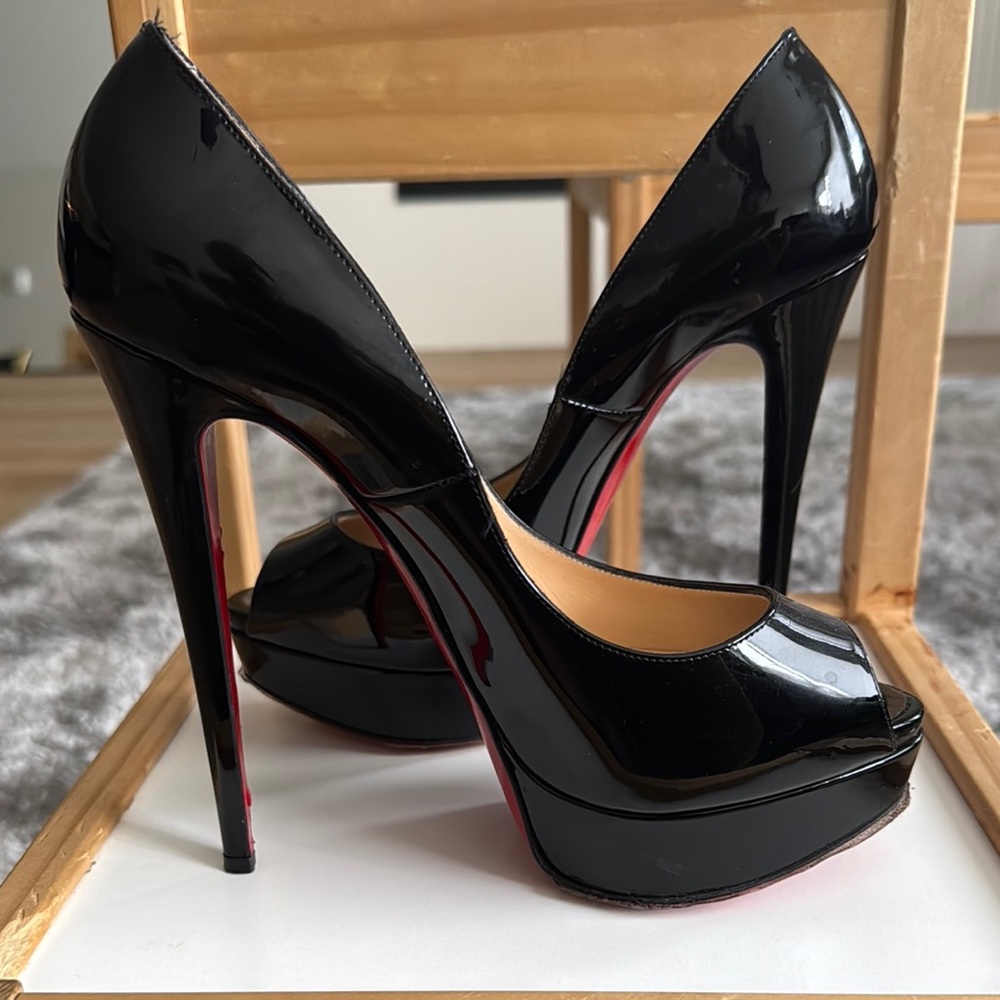 Black Patent Leather Stiletto Heels